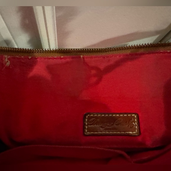 👜 Dooney & Bourke Pebble Leather Dome Satchel (Olive/Russet) purse handbag as is - Picture 10 of 16